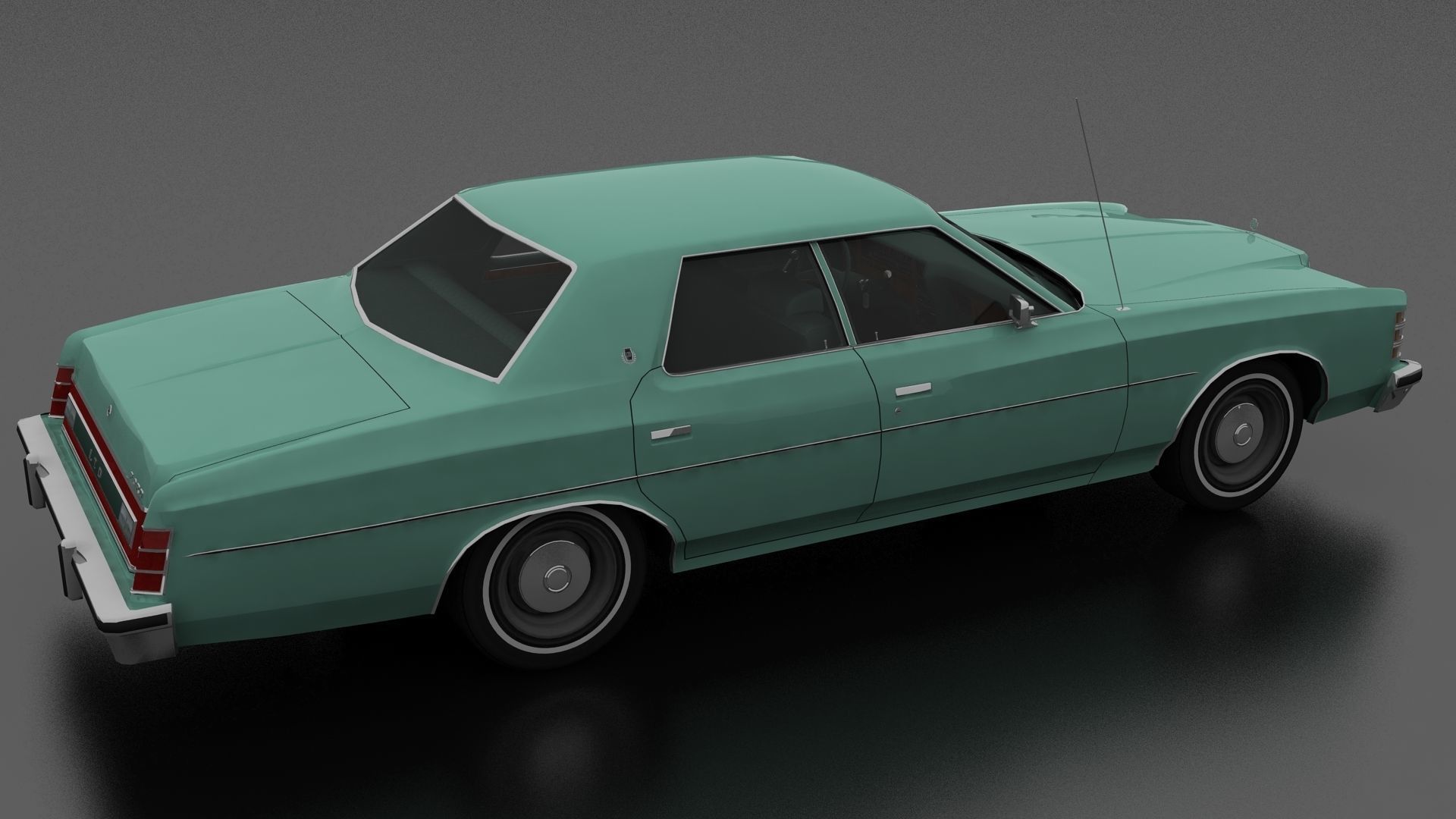 LTD 4dr 1975 Low-poly 3D model_2