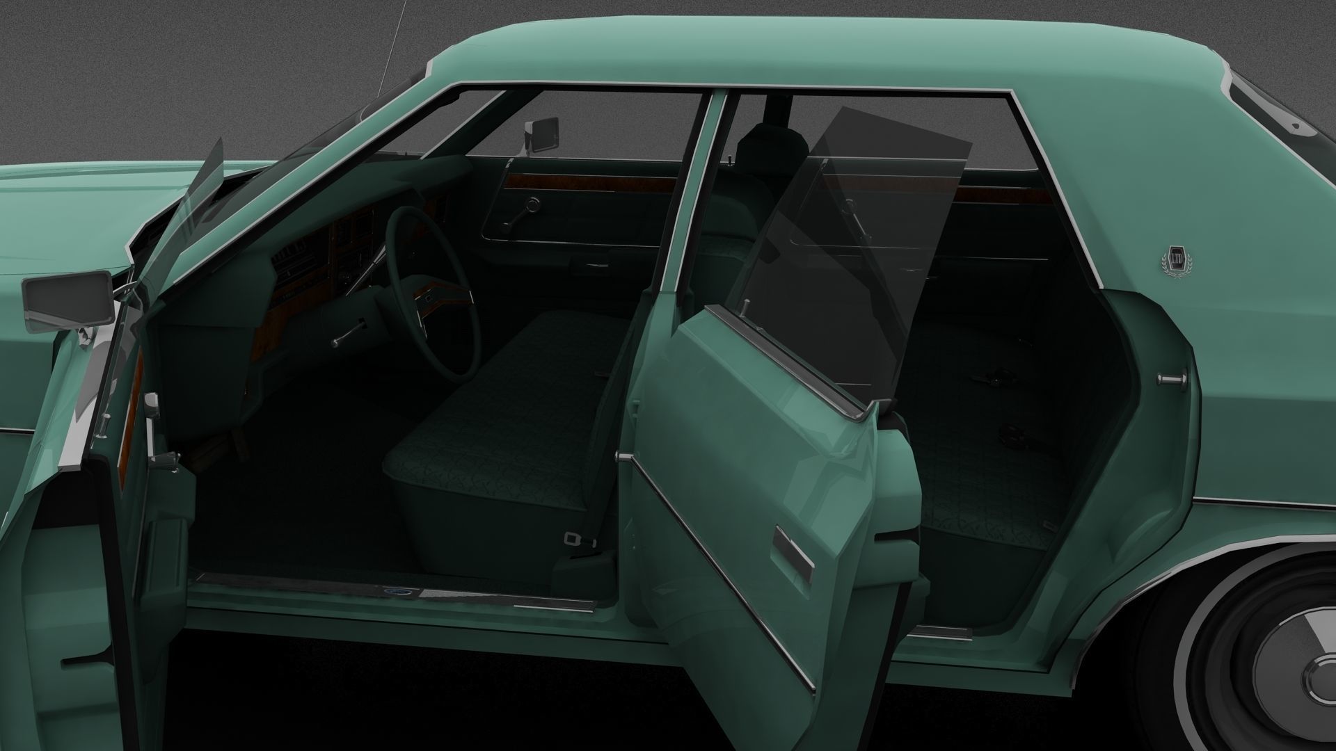 LTD 4dr 1975 Low-poly 3D model_5