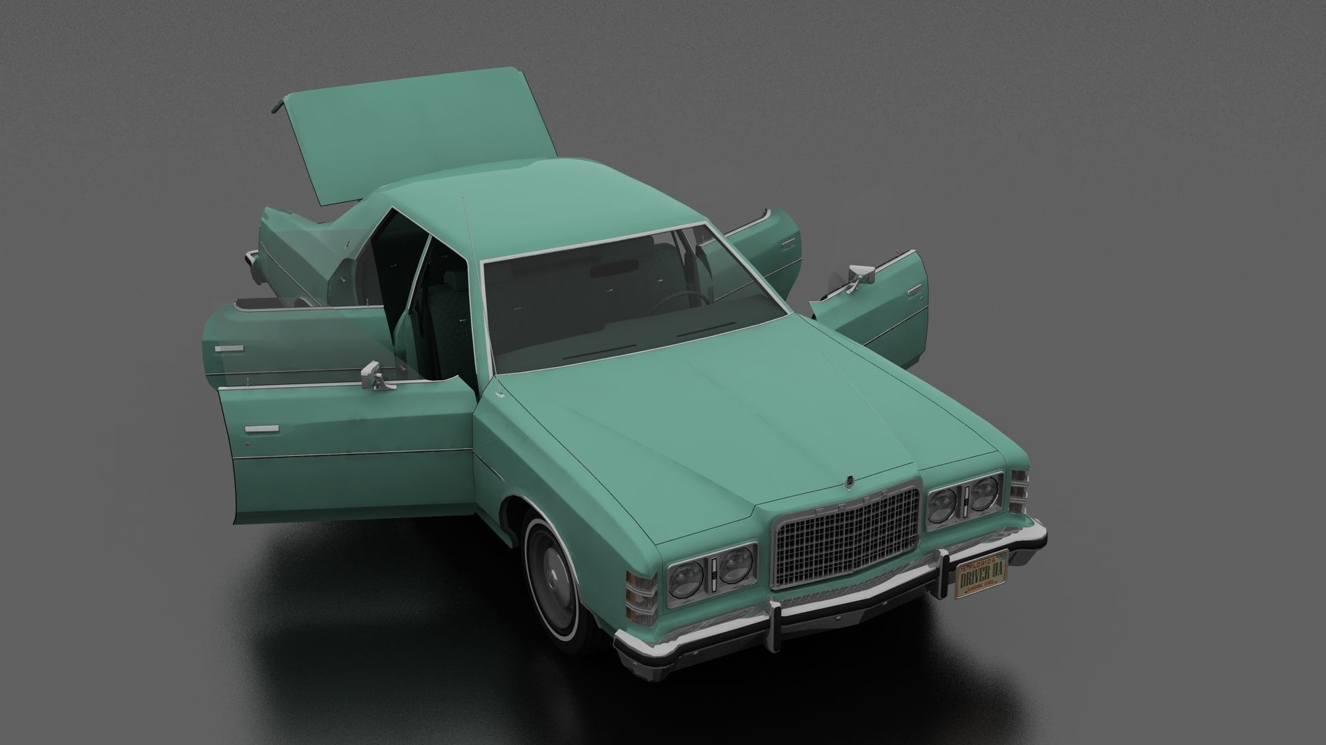 LTD 4dr 1975 Low-poly 3D model_3