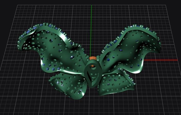 Butterfly brooche pendant 3D print model_2