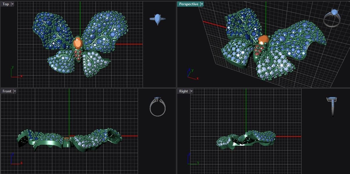 Butterfly brooche pendant 3D print model_1