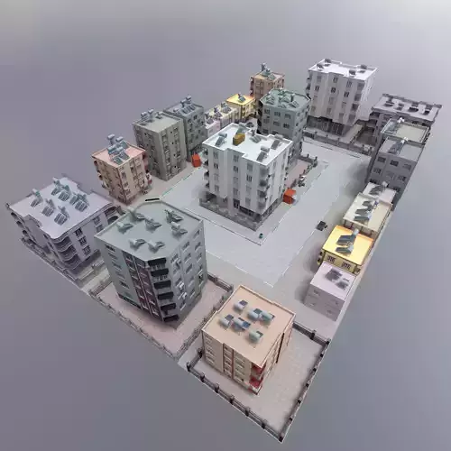 Street city scene 3d model
