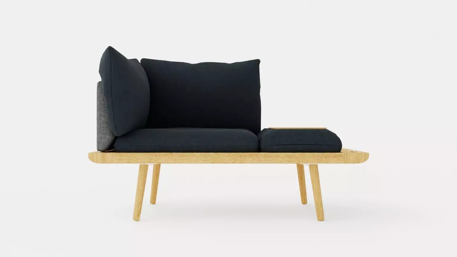 Lounge Around sofa 1 and half seater Low-poly 3D model_0