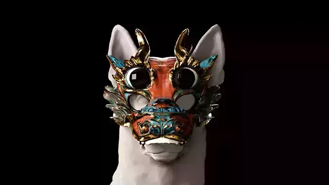 Original Design Chinese Dragon Dance Dog Mask
