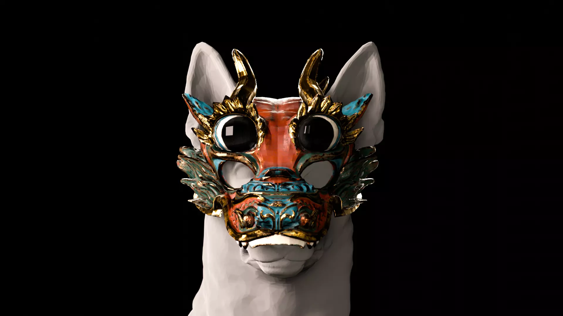 Original Design Chinese Dragon Dance Dog Mask 3D print model
