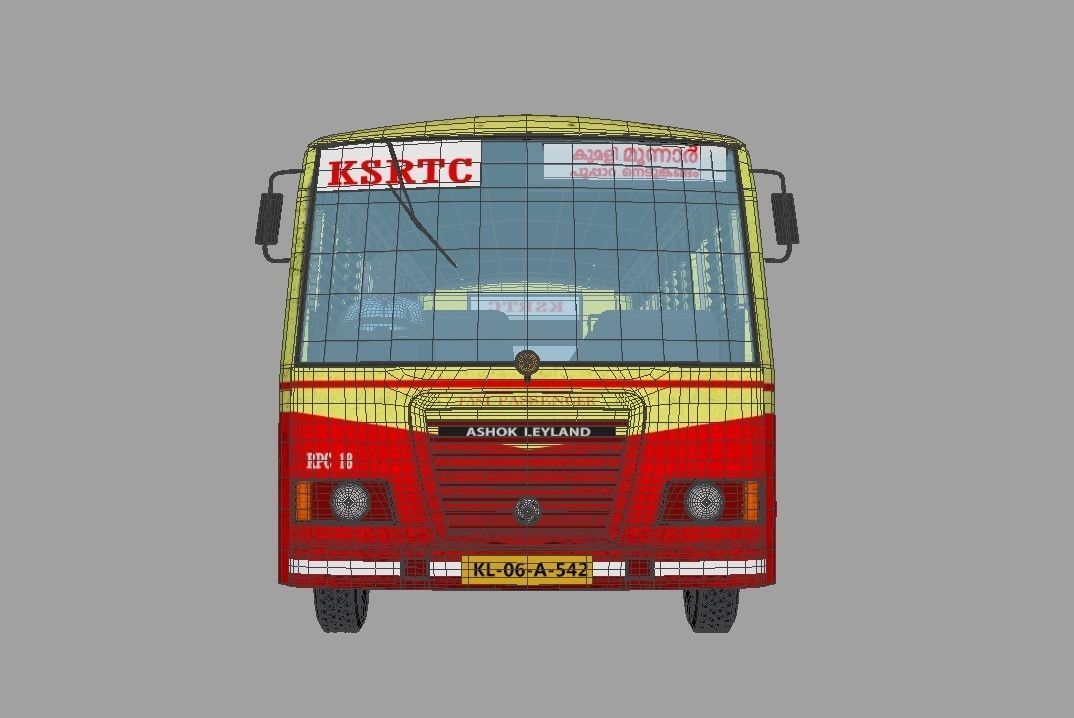 KSRTC Bus model Low-poly 3D model_8