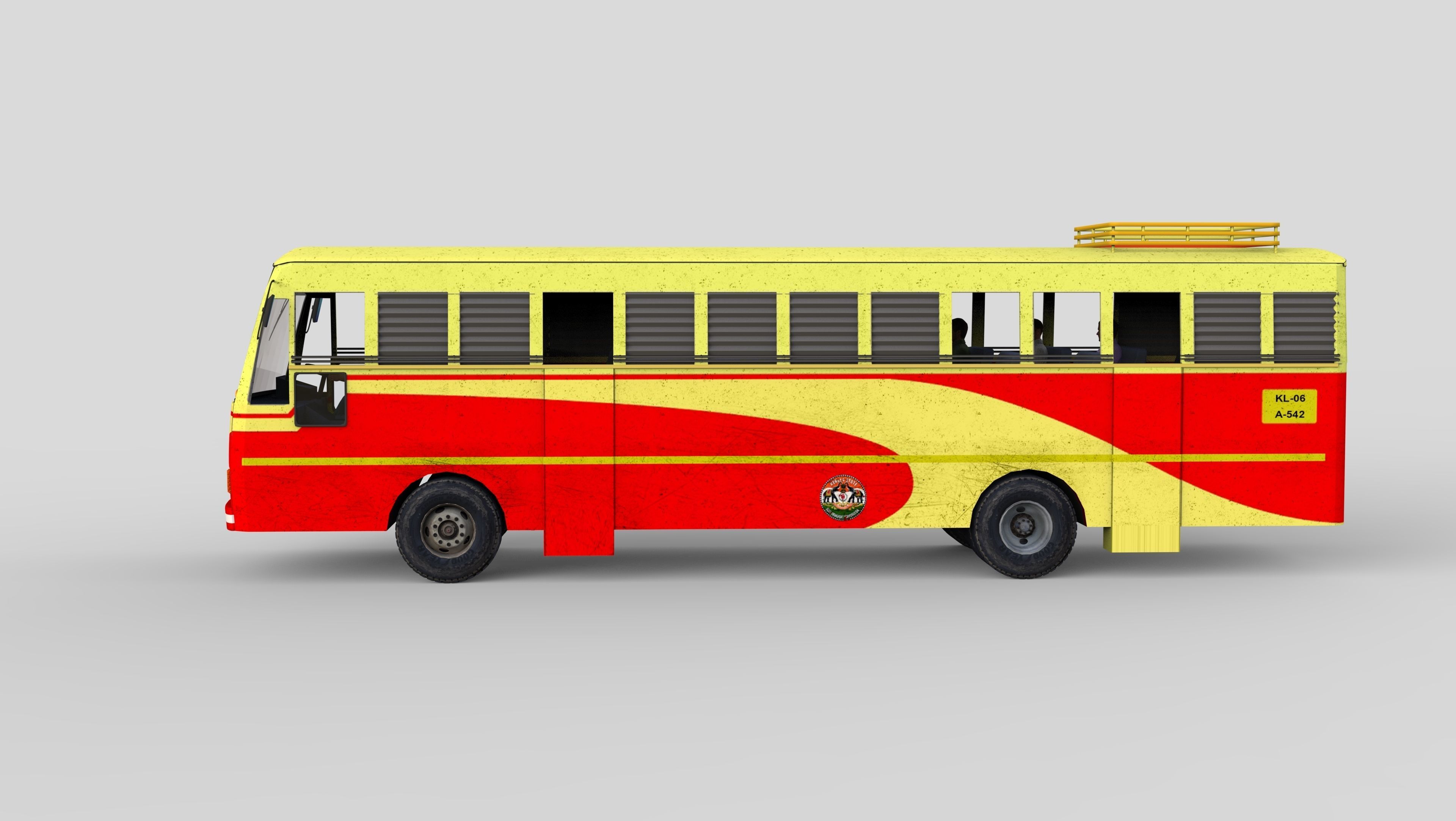 KSRTC Bus model Low-poly 3D model_2
