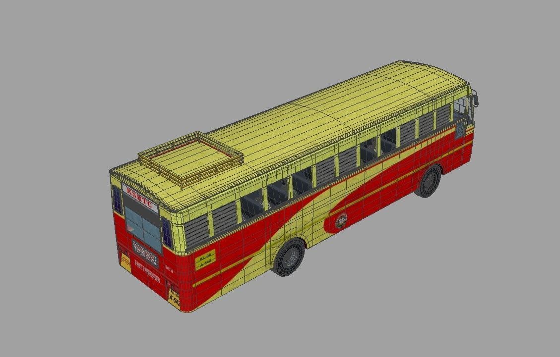 KSRTC Bus model Low-poly 3D model_9