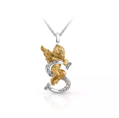 My Angel Letter Pendant Necklace 3D print model
