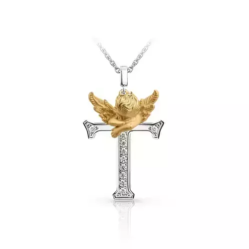 My Angel Letter Pendant Necklace 3D print model