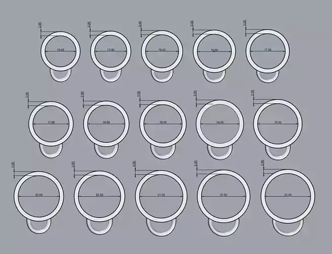 Rings all sizes with stones  