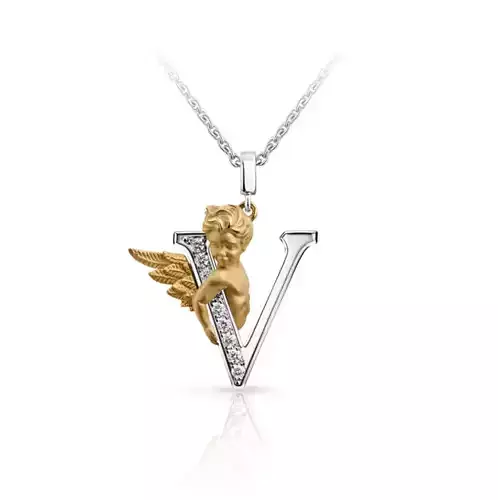 My Angel Letter Pendant Necklace 3D print model