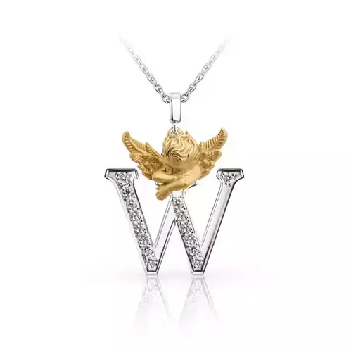 My Angel Letter Pendant Necklace 3D print model