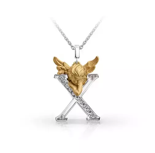 My Angel Letter Pendant Necklace 3D print model