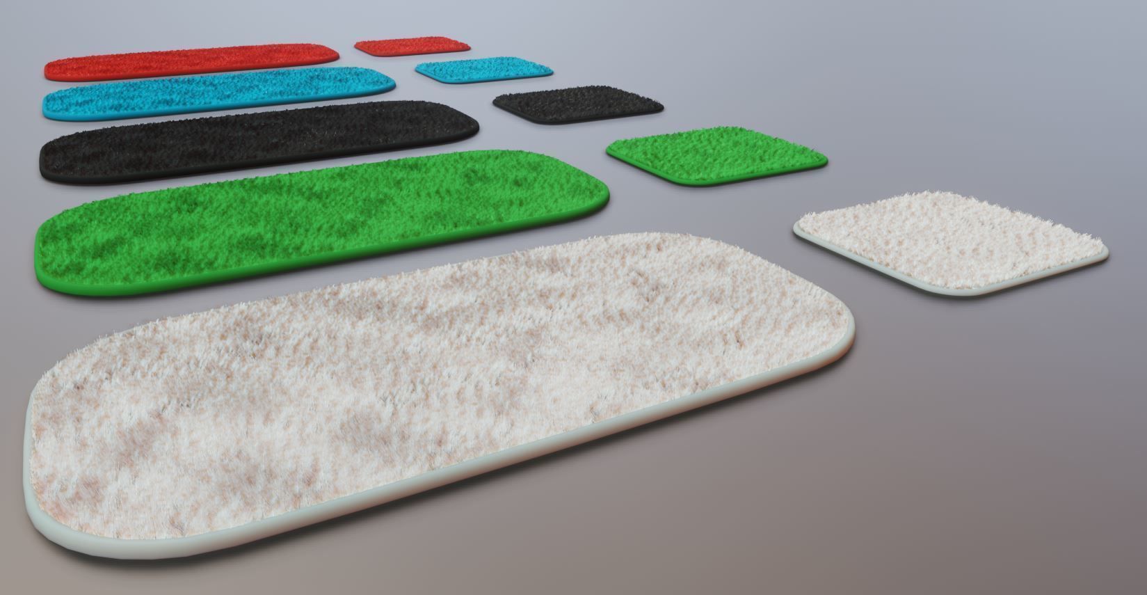 Bathroom Carpets Low-poly 3D model_7