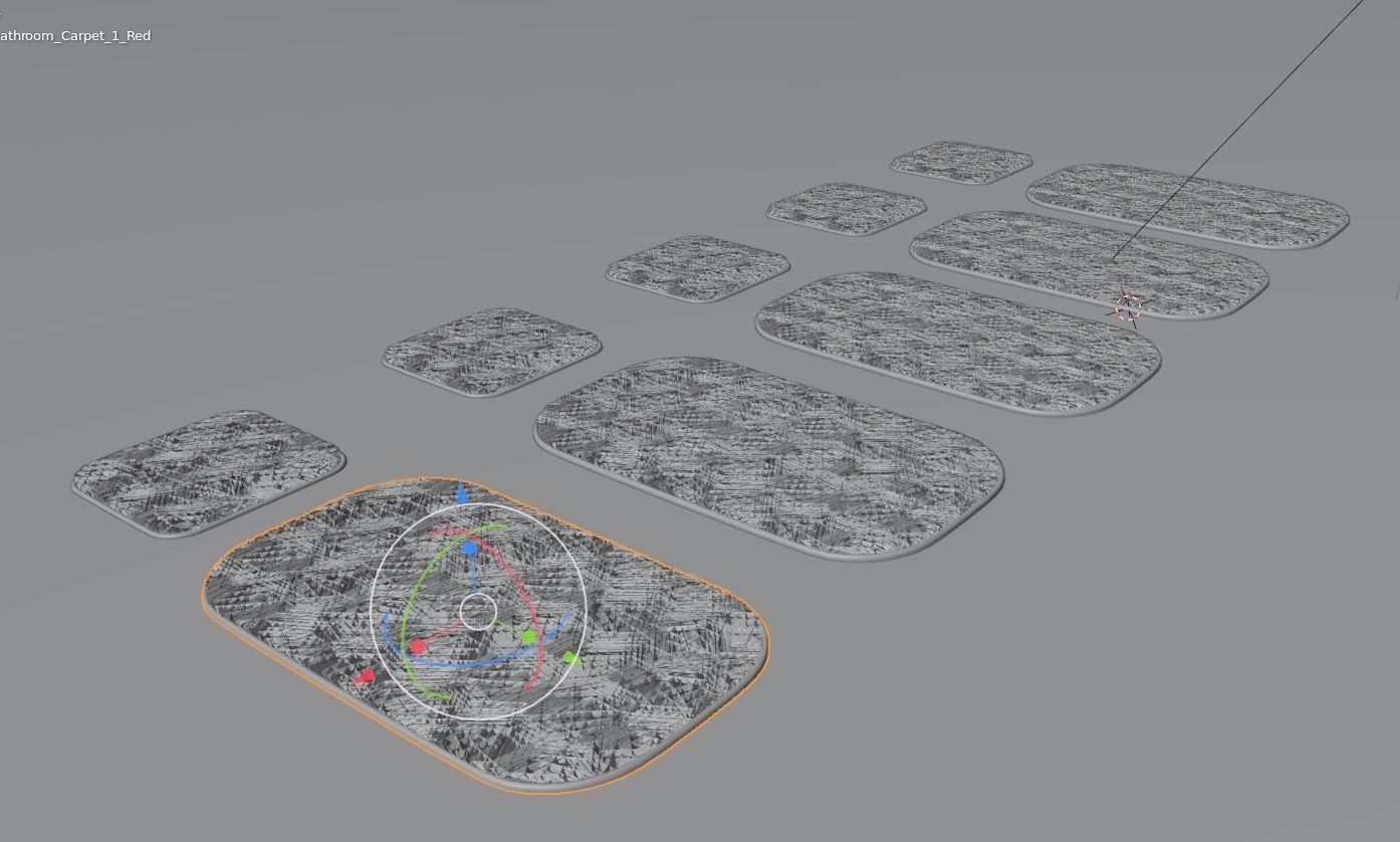 Bathroom Carpets Low-poly 3D model_13