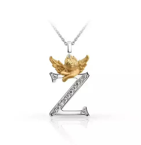 My Angel Letter Pendant Necklace 3D print model