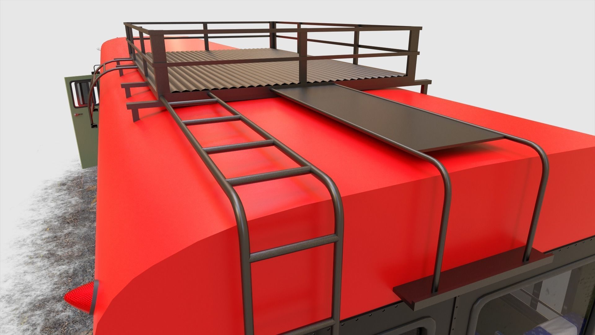 Indian ST Bus V1 Red Black Low-poly 3D model_7