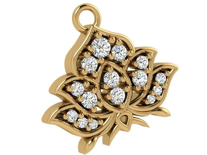 Lotus Diamond Pendant 4305 3D print model_1
