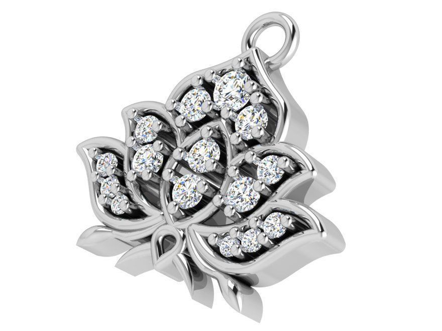 Lotus Diamond Pendant 4305 3D print model_3