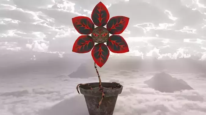 halloween flower Low-poly 3D model