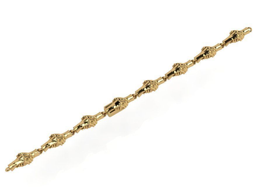 Chain Hand Bracelet 4318 3D print model_1