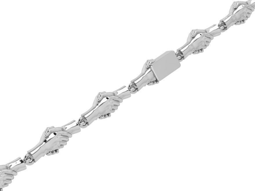 Chain Hand Bracelet 4318 3D print model_4