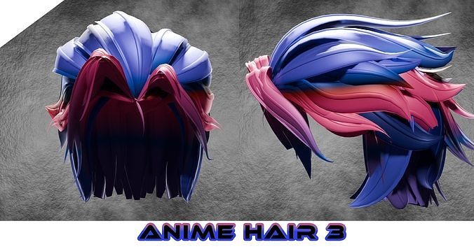 Anime Hairstyles 3 3D model