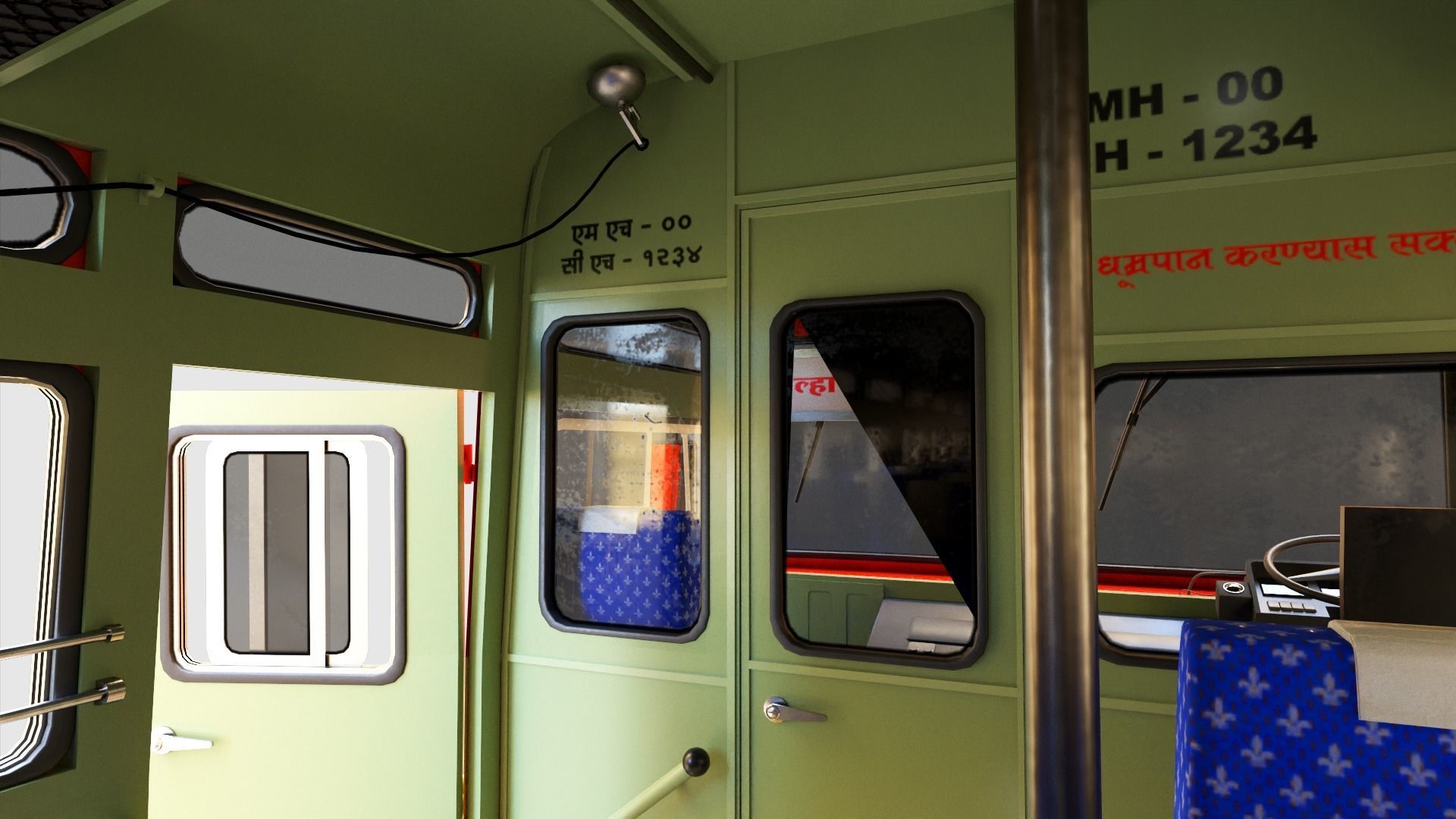 INDIAN ST BUS Collection of 5 Low-poly 3D model_8