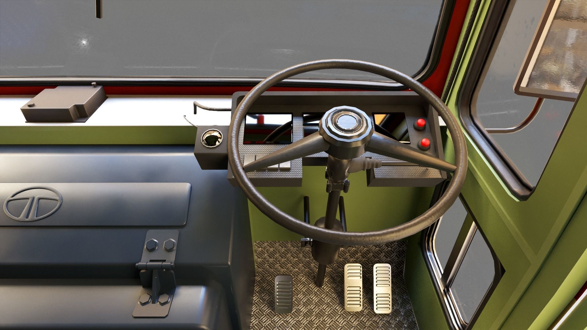 INDIAN ST BUS Collection of 5 Low-poly 3D model_11