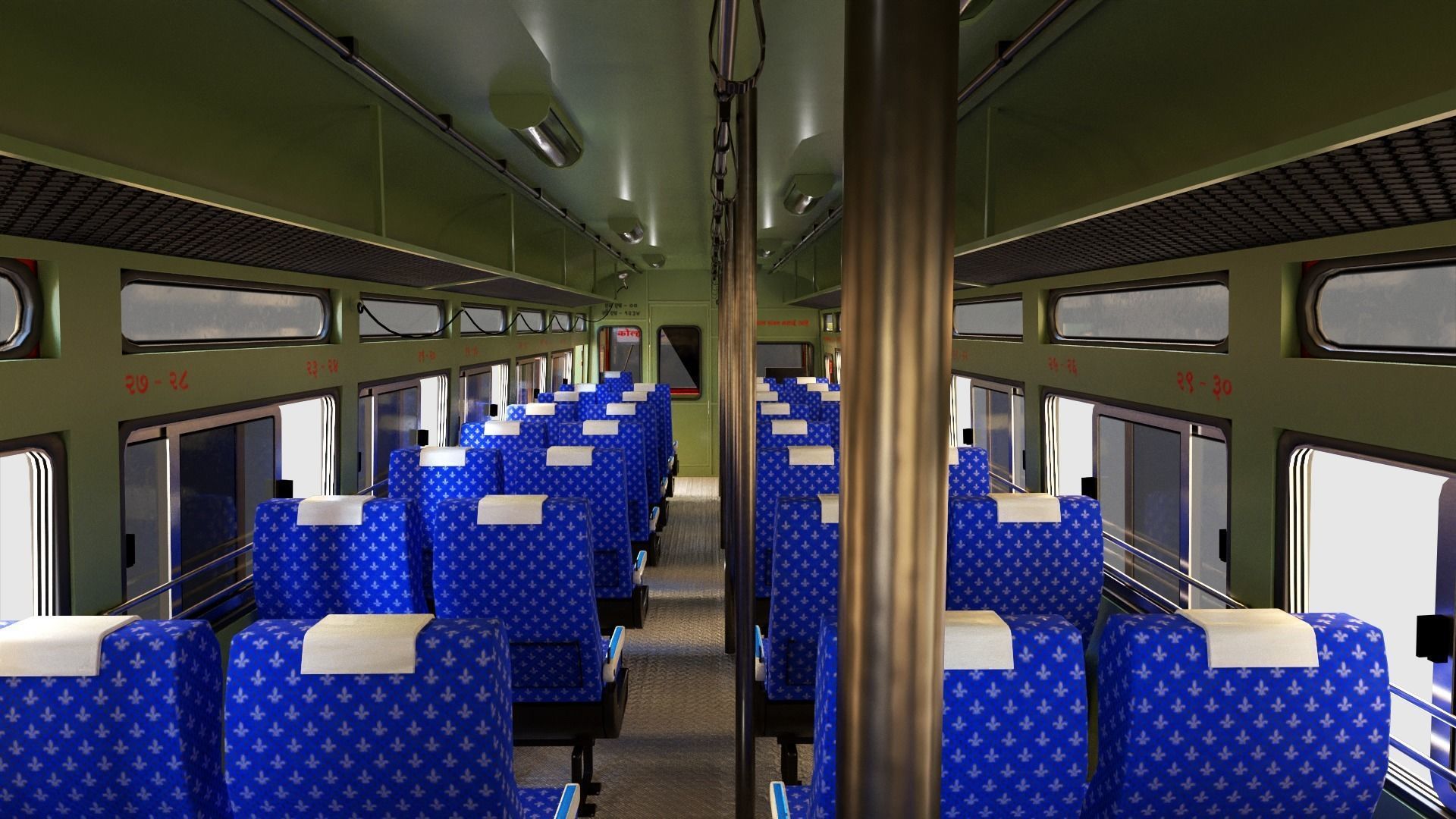 INDIAN ST BUS Collection of 5 Low-poly 3D model_6