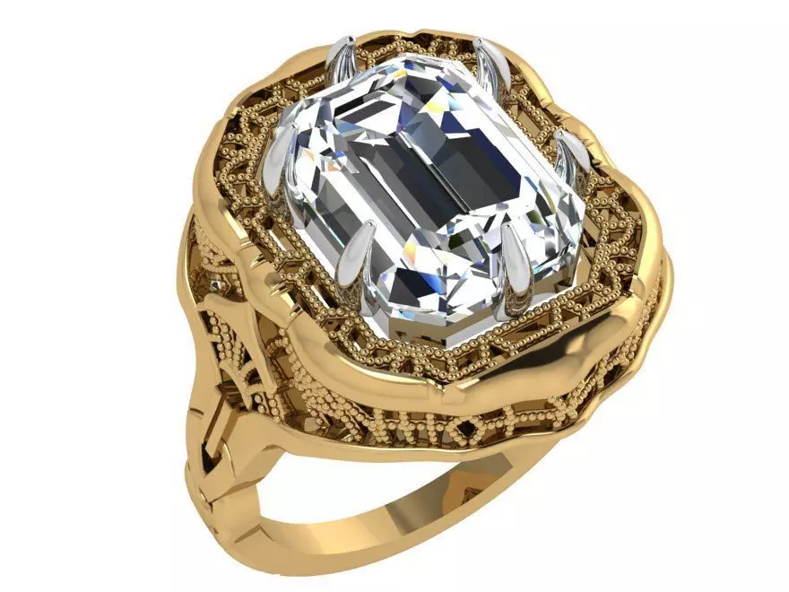Emerald Engraving Ring 4324 3D print model
