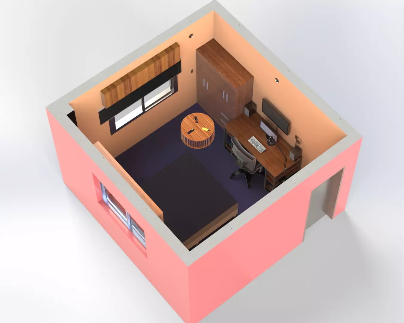 Room with fixtures 3D model_0