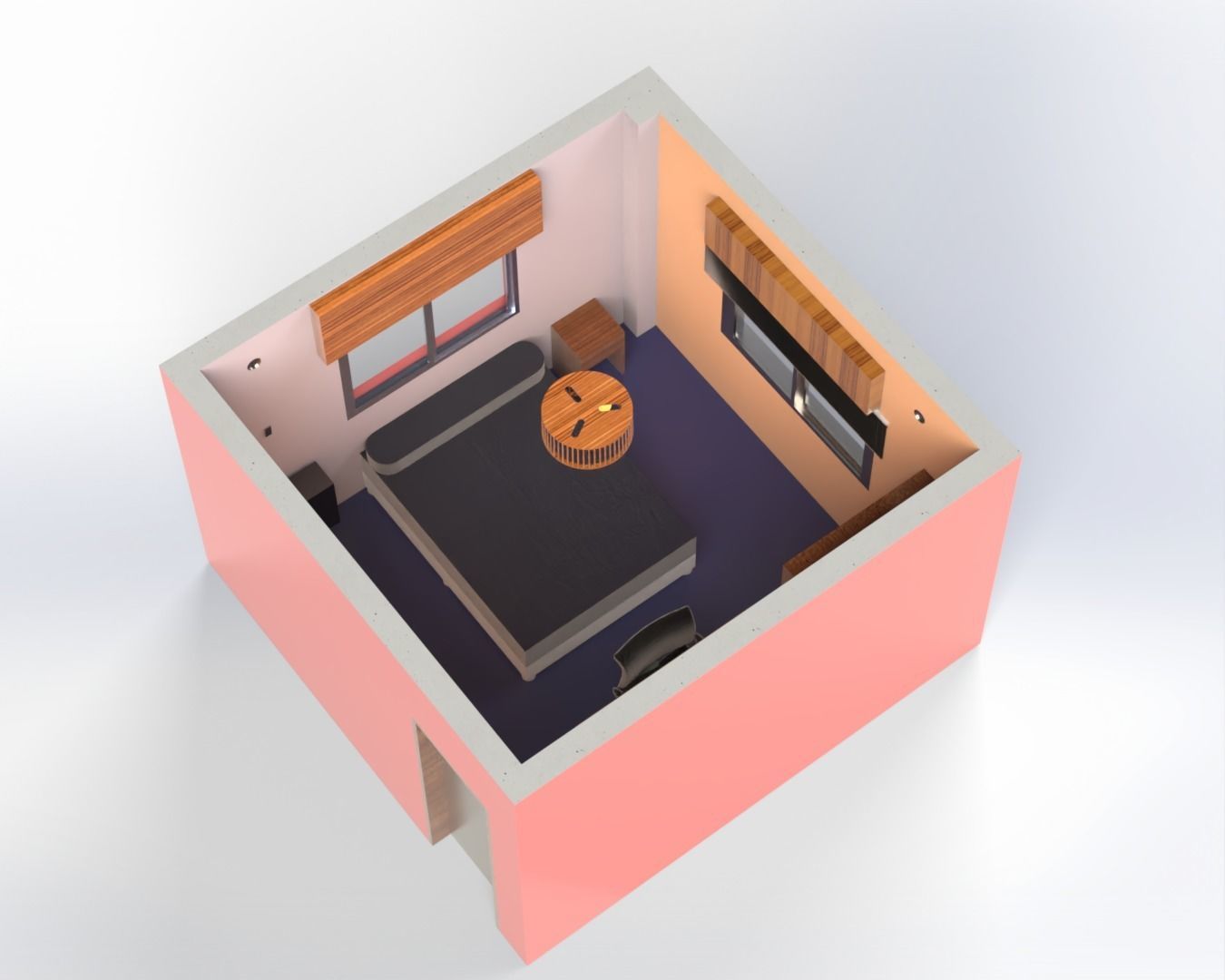 Room with fixtures 3D model_1
