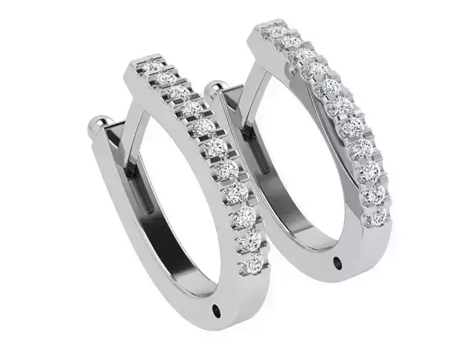 Diamond English Lock Earring 4326