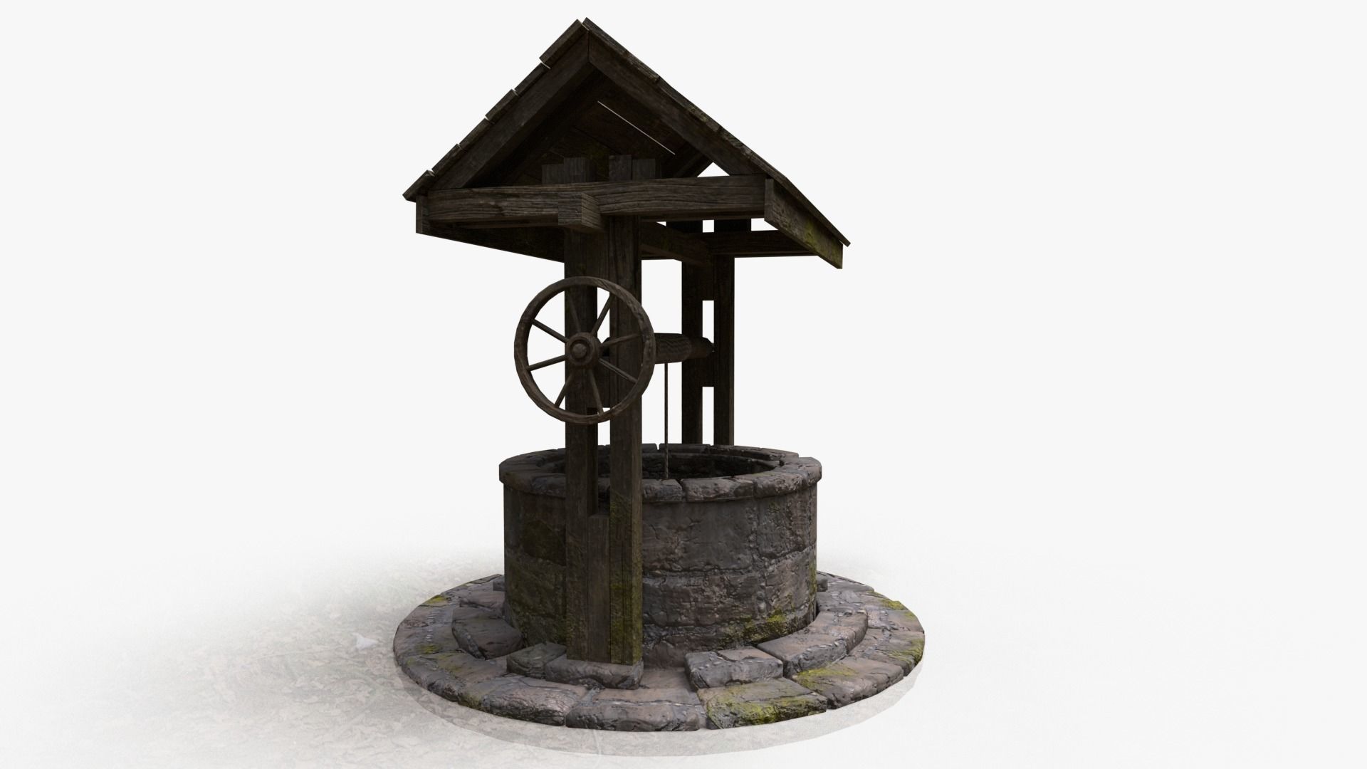 Medieval Well Low-poly 3D model_12