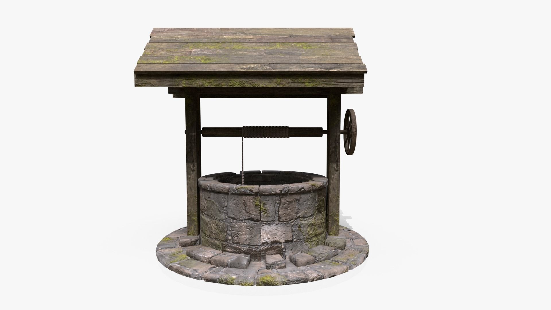 Medieval Well Low-poly 3D model_11