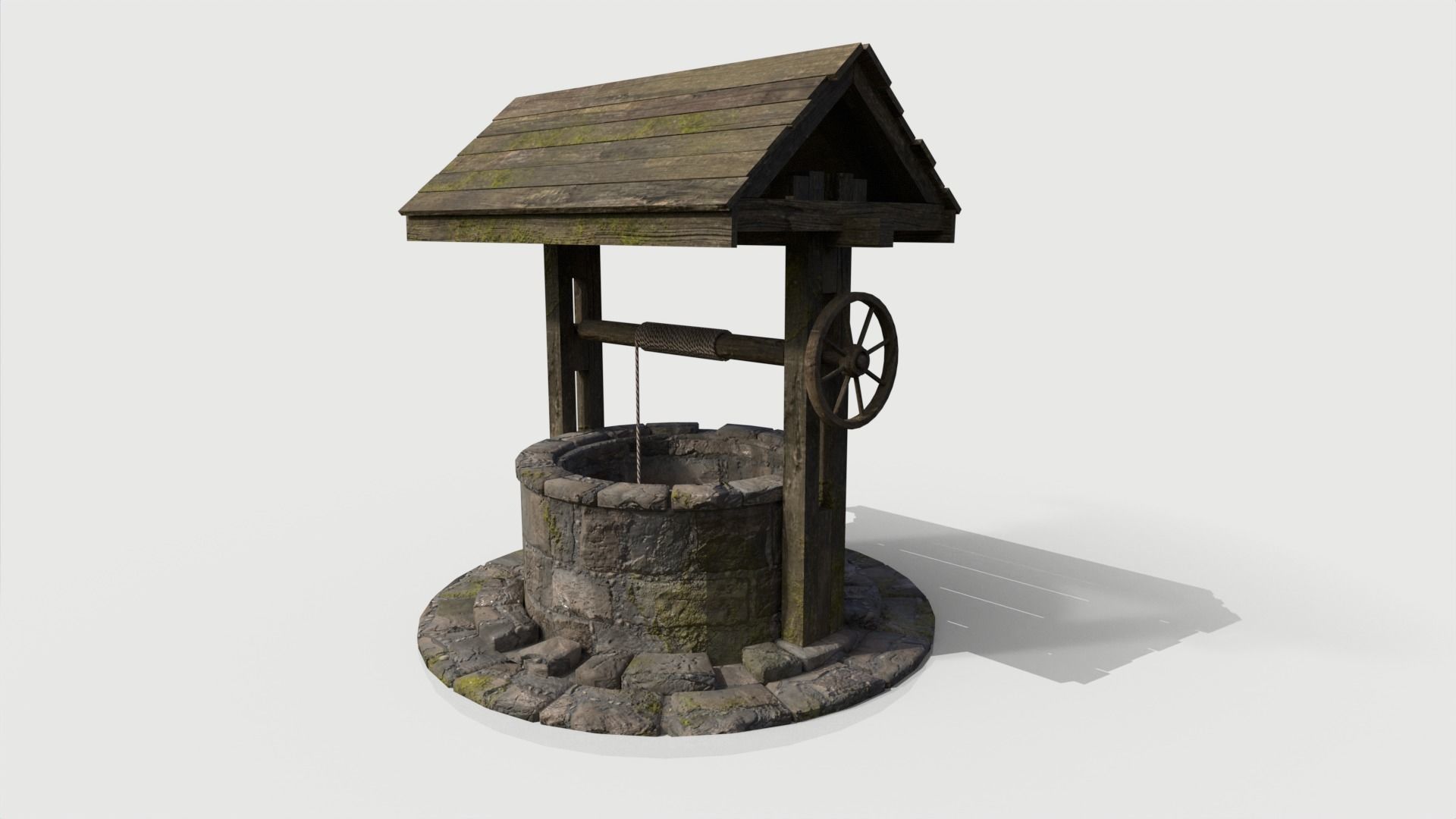 Medieval Well Low-poly 3D model_2