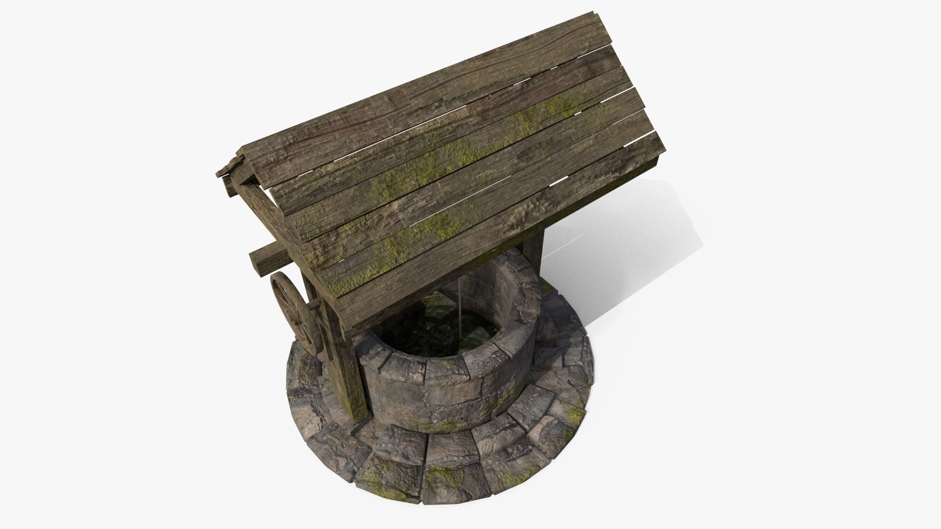 Medieval Well Low-poly 3D model_3