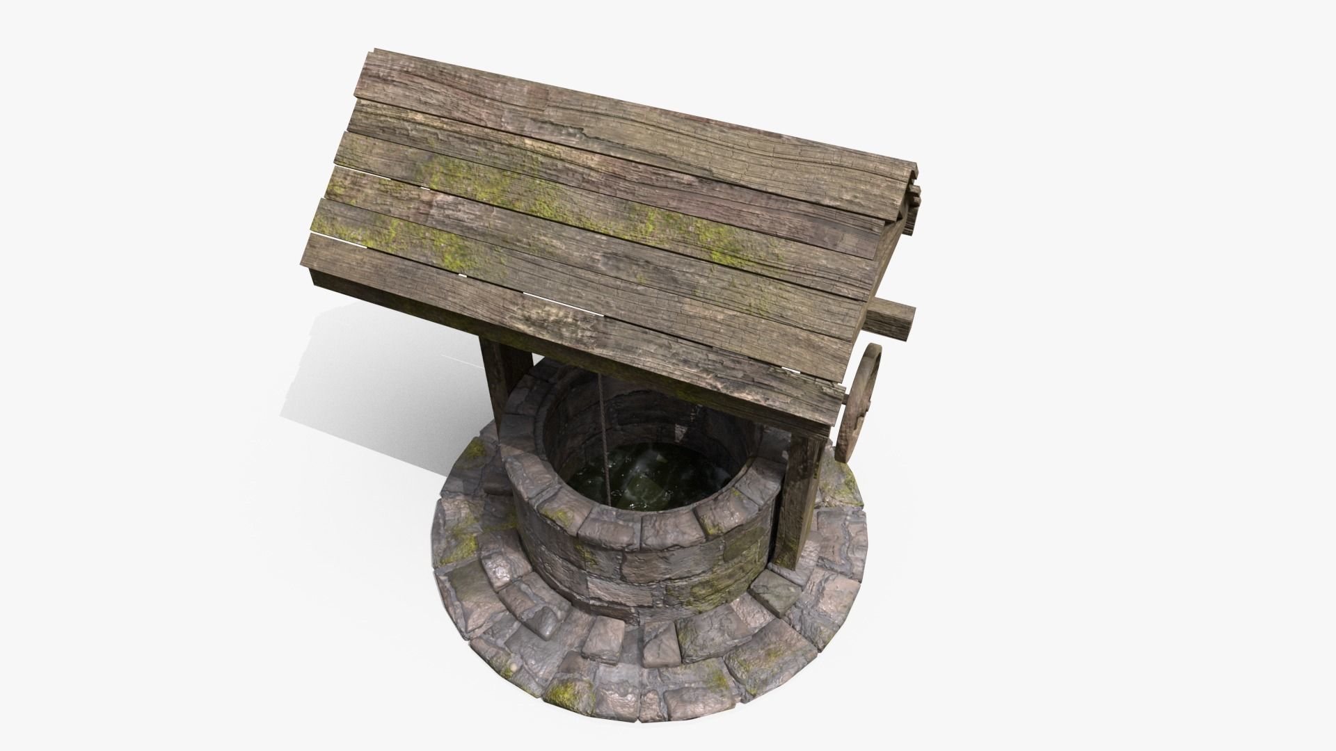 Medieval Well Low-poly 3D model_10