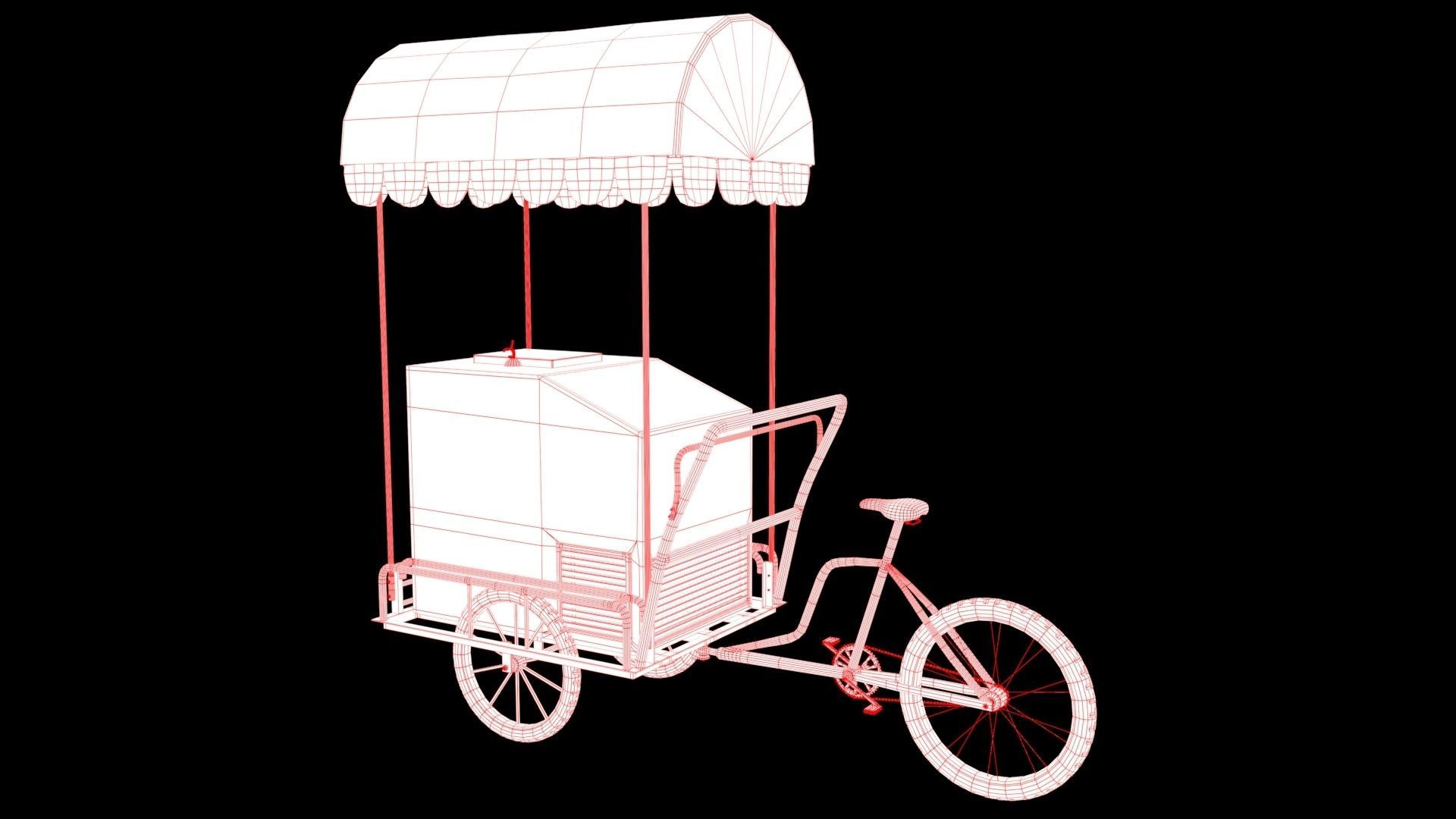 Ice Cream Cart Low-poly 3D model_7