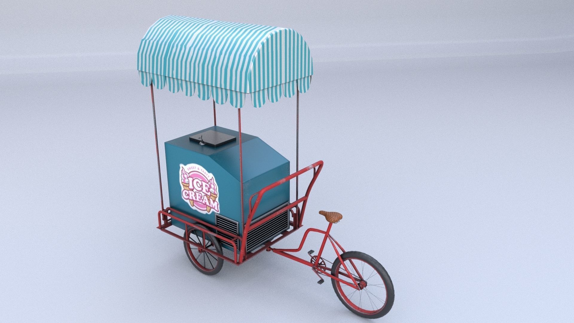 Ice Cream Cart Low-poly 3D model_6