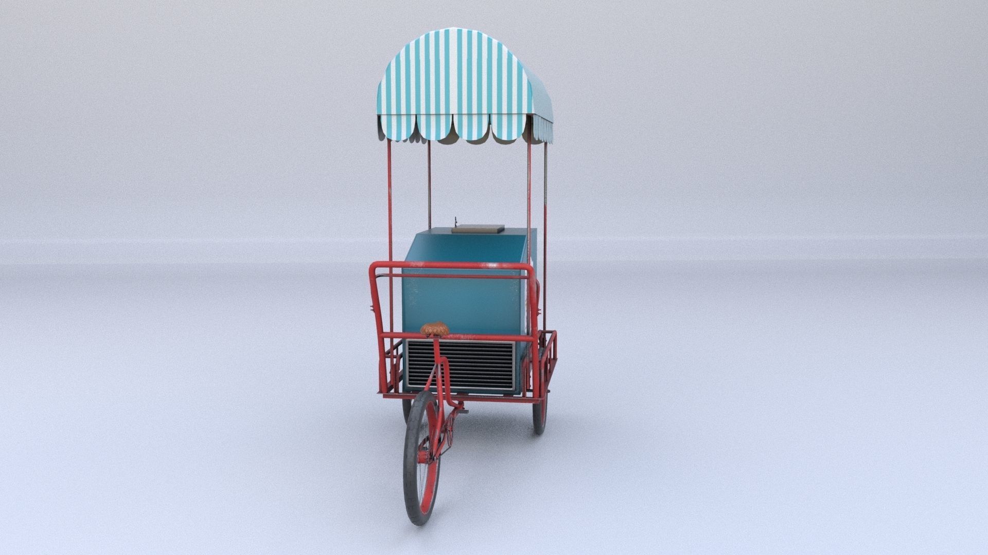 Ice Cream Cart Low-poly 3D model_5
