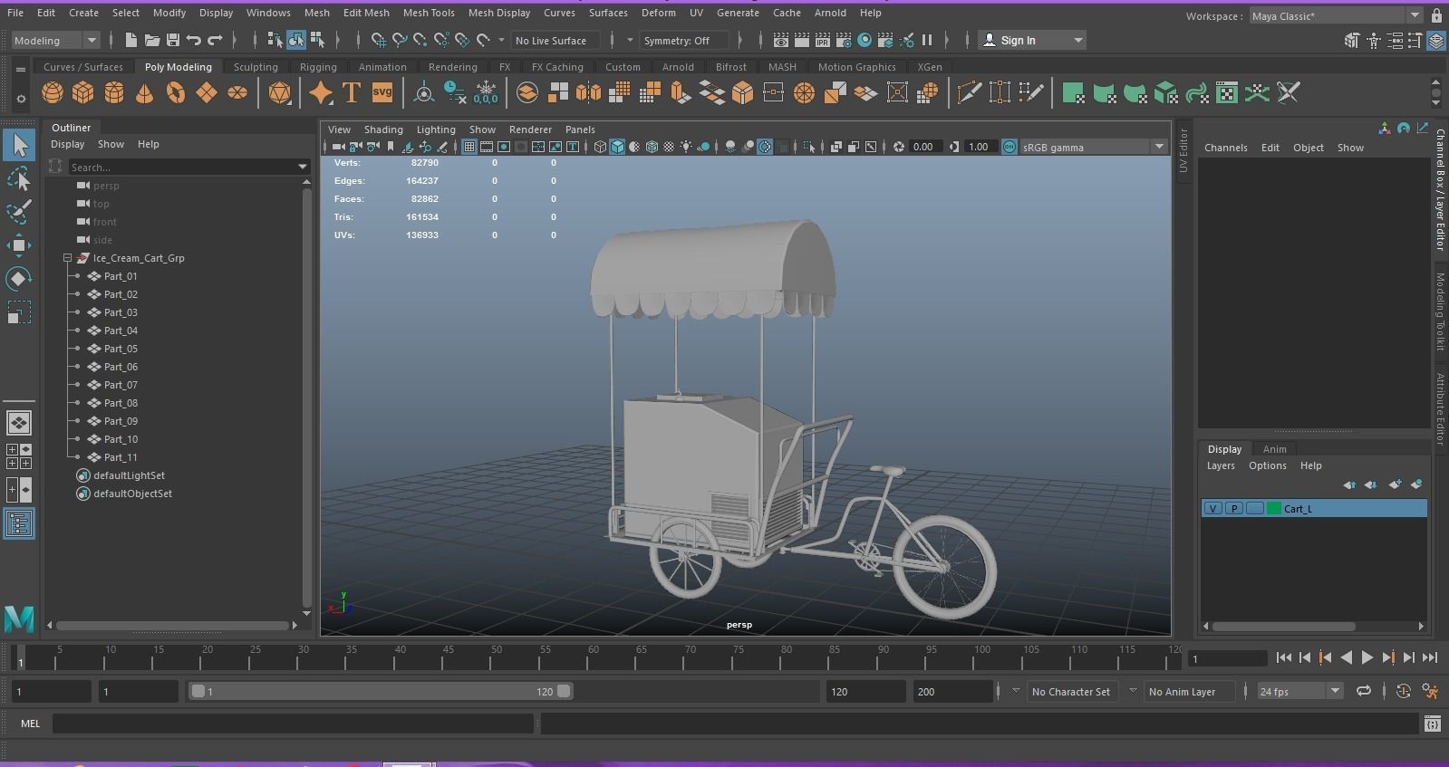 Ice Cream Cart Low-poly 3D model_8