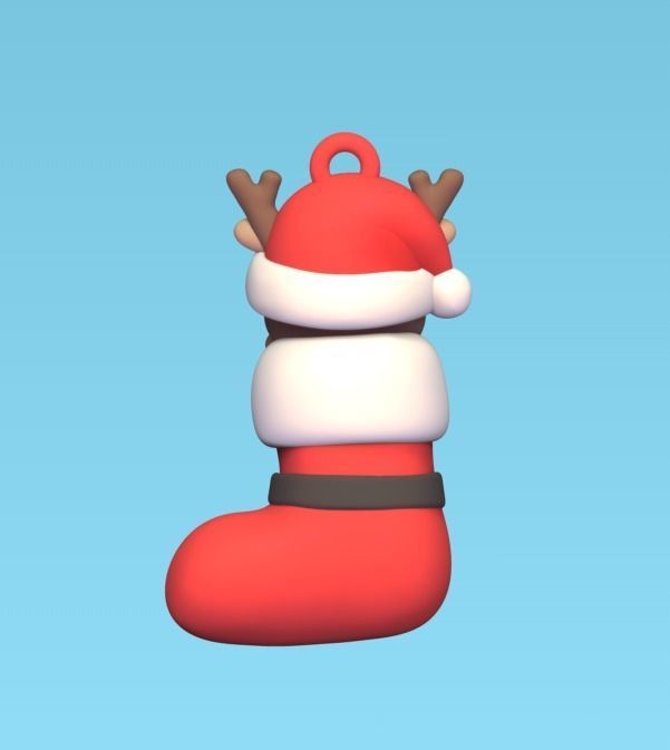 Reindeer Xmas Sock 3D print model_4