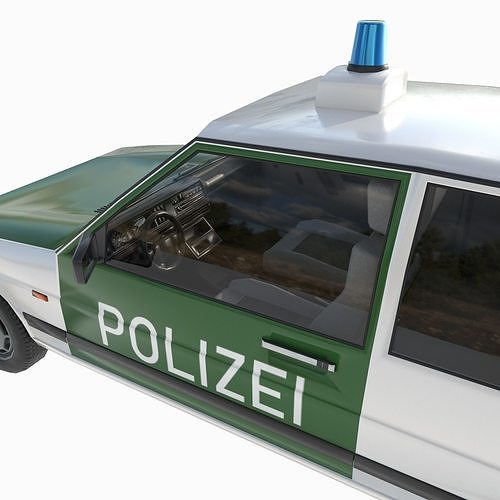 VW Volkswagen golf 2 police in Germany Low-poly 3D model 7