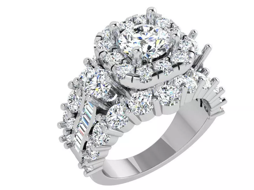 Square Halo Diamond Ring 4333 3D print model