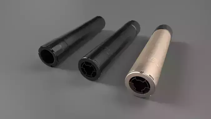 Sig Sauer SLH 300TI Suppressor Low-poly 3D model