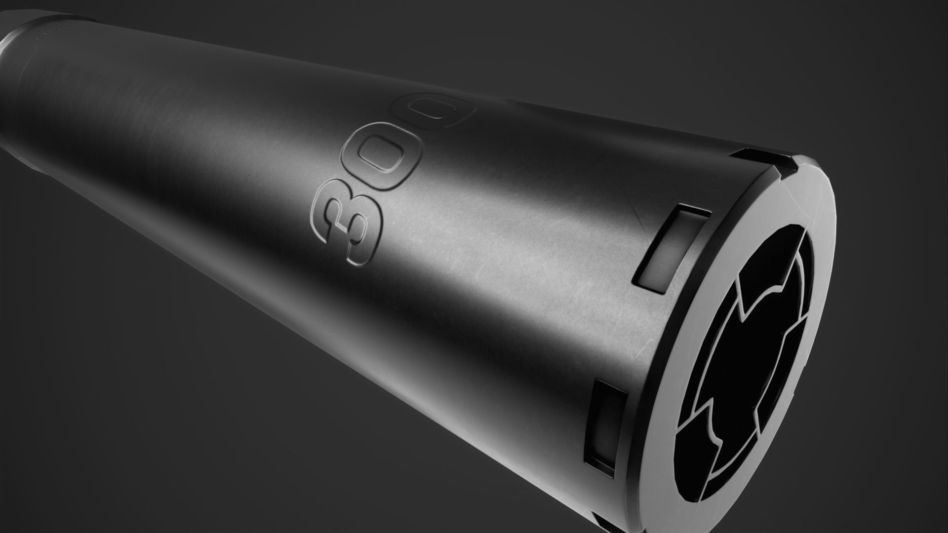 Sig Sauer SLH 300TI Suppressor Low-poly 3D model_9