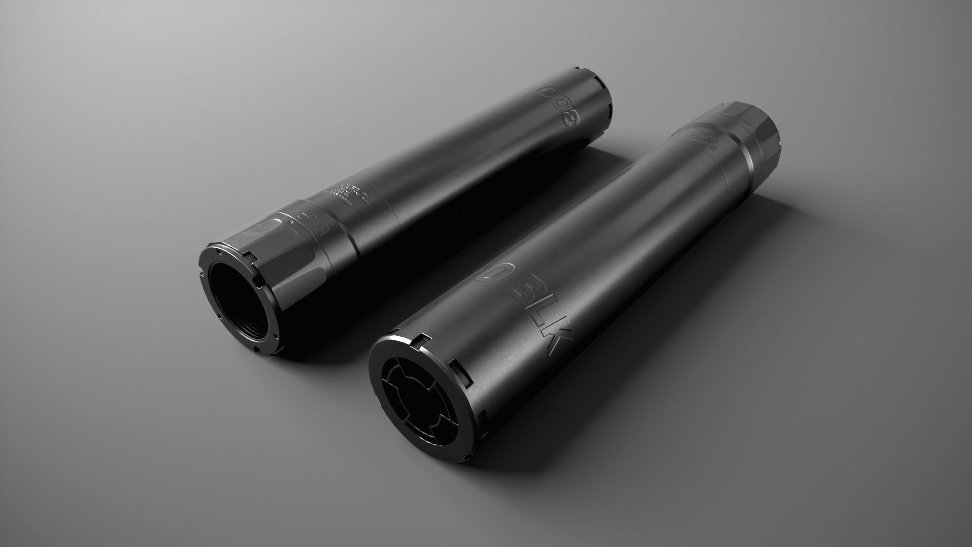 Sig Sauer SLH 300TI Suppressor Low-poly 3D model_3